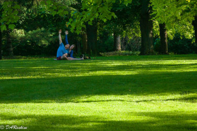 Exercising in Edwards Gardens