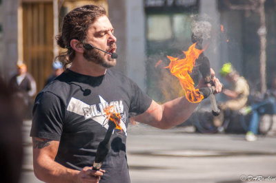 Busker at Dundas Square