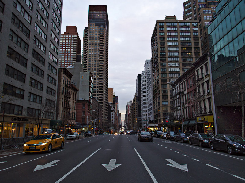Looking north on Second Ave. at East 44th St. 