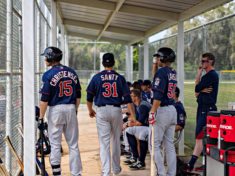 In the dugout - Minnesota Twins Class A Farm Team - B&W version below.