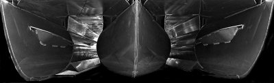 Underside of a Bennington Pontoon Boat B&W 