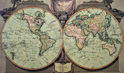 Map of the world, 1794, London Fleet Street