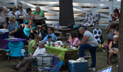 Relaxing at the races.