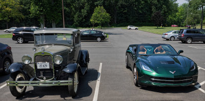 A bit of Americana - Ford Model A Rumble Seat Sport Coupe & Chevrolet Corvette