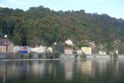Looking across the Danube