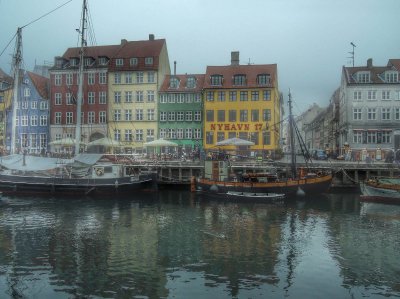 Foggy day at Nyhavn