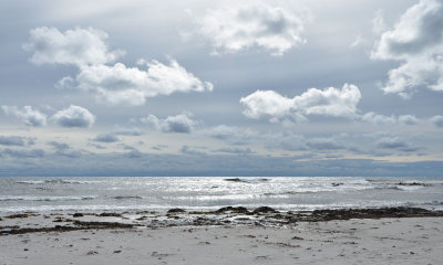 Sand, sky and silver sea