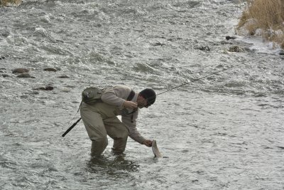 Pete on the Yampa with Rainbow