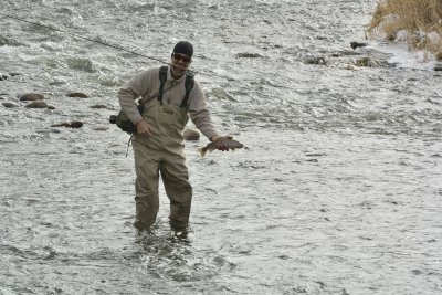 Pete on the Yampa with Rainbow