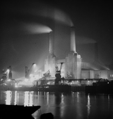 Battersea Power Station during the 1960s, Rolleicord Va. HP4 film.
