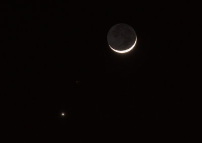 Moon, Mars, and Venus in conjunction