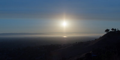 Hazy summer sunset over Silicon Valley
