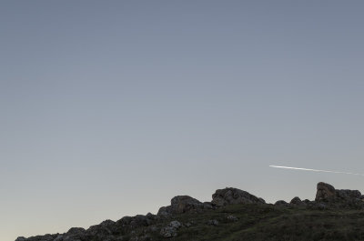 Light over rocks