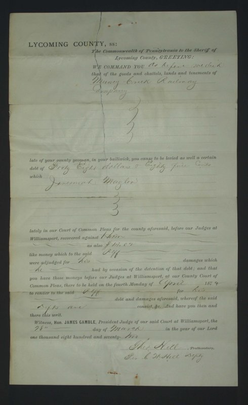 March 28, 1872 - Writ