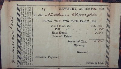1827 Tax Receipt