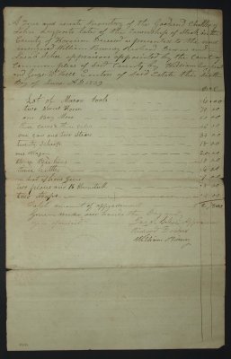 1839 John Layport Estate Inventory