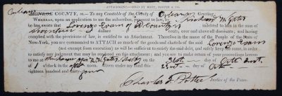 Justice of the Peace Summons signed by Charles Frederick Potter