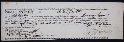 Affidavit for Attachment signed by Charles Frederick Potter