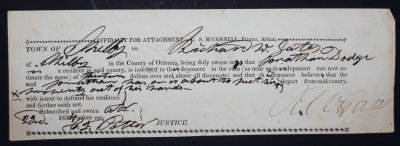 Affidavit for Attachment signed by Justice of the Peace, Charles Frederick Potter