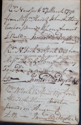 March 27, April 3 & 11 1790 - James W. DePeyster & Co