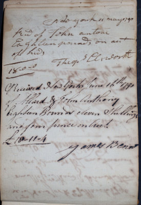 May 11, 1790 - Theophilus Elsworth & June 16, 1790 - James Bennet