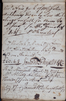 No Date - (Illegible) Greenleaf & March 7 and April 22, 1791 - James W. DePeyster & Co