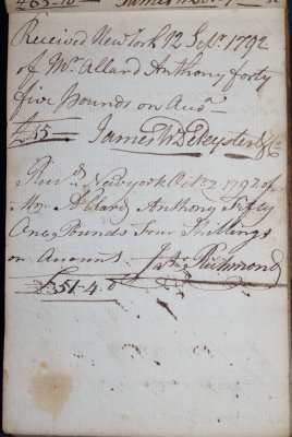 Sept. 12, 1792 - James W. DePeyster & Oct. 2, 1792 - James Richmond