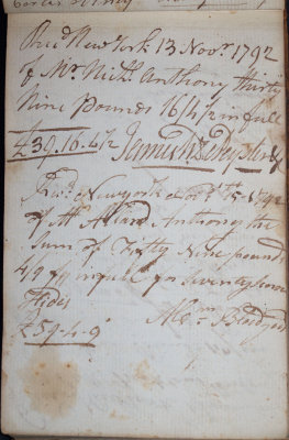 Nov. 13, 1792 - James W. DePeyster & Nov. 15, 1792 - Abraham Bloodgood