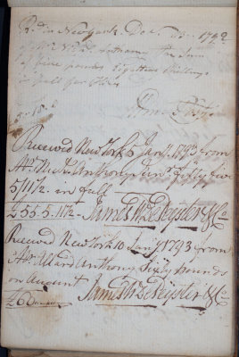 Dec. 13, 1792 - William Park(e), Jan. 5, 1793 & Jan. 10, 1793 - James W. Depeyster