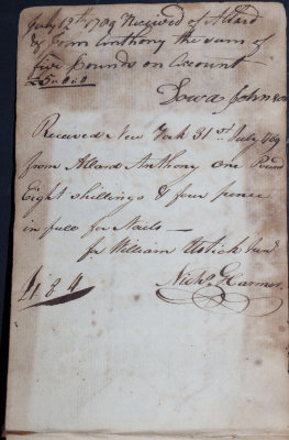 July 12, 1789 - Louis Johnson & July 31, 1789 - Nicholas Harmer