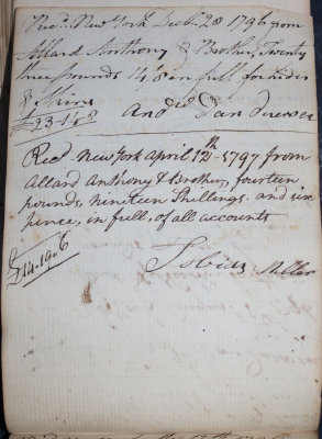 Dec. 20, 1796 - Andrew Van Duersen (Deursen) / April 12 1797 - Tobias Miller