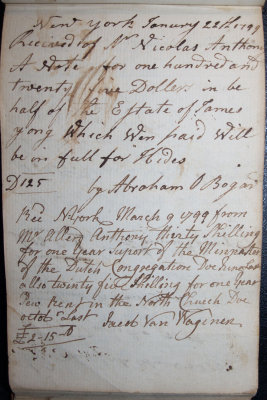 Jan. 22, 1799 - Abraham I. Bogart / March 9, 1799 - Jacob Van Wagener