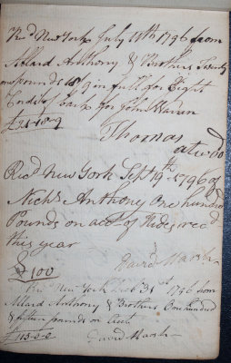 July 11, 1796 - Thomas Atwood / Sept 19 & Dec 31, 1796 - David Marsh
