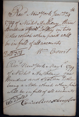 Jan. 24, 1799 - William Everit / May 1, 1799 - Cornelius Schuyler