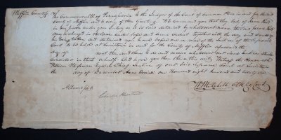 Writ of Habeas Corpus, Dec. 1826