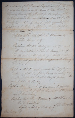 Undated Meetings Notes - Federal Republicans - early 19th century