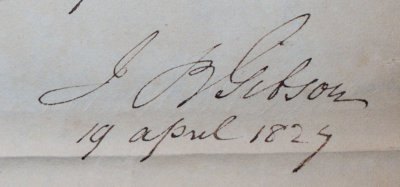 Signature of Pennsylvania Chief Justice John Bannister Gibson