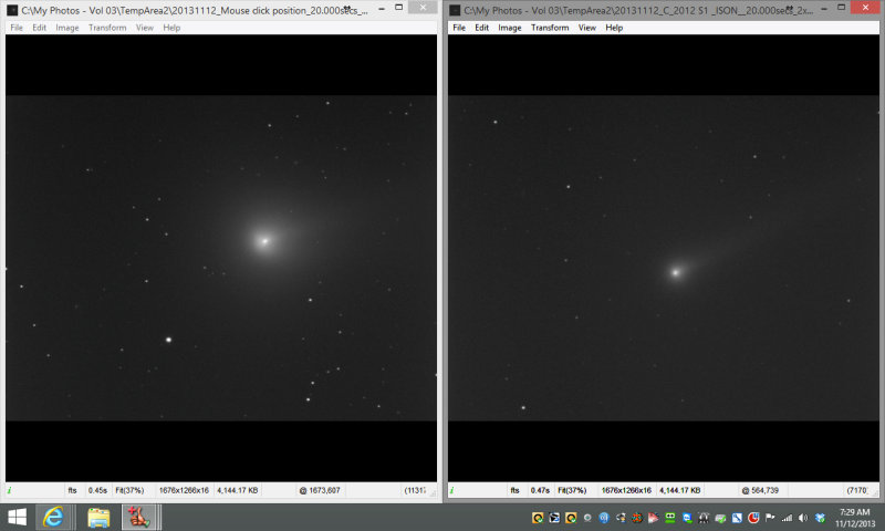 Lovejoy vs. ISON 12-Nov-2013 