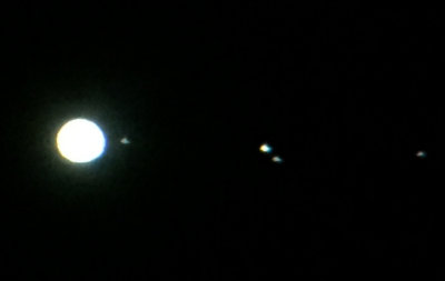 Grant's shot of Jupiter and Galilean Moons