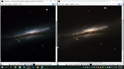 Comparing 9 minute exposures (l) to 16 minutes.