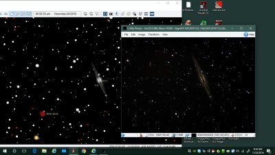 NGC891 image along side TSXPro sky chart