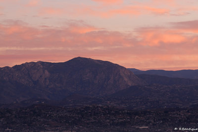 sunrise over local mountains