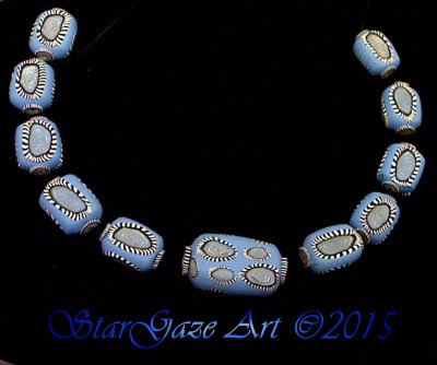 Spiral Cane Appliqued Beads