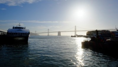 Oakland Bay bridge seen from Pier 1