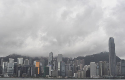 Rain storm over Hong Kong Island