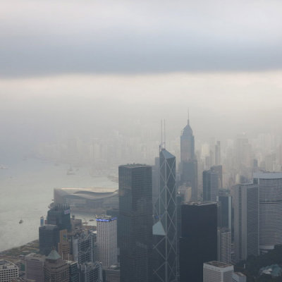 Low cloud cover over Causeway Bay