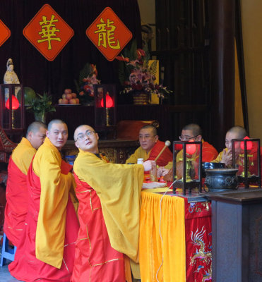 Monks at Jade Buddah Temple Shanghai