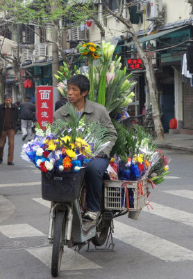 Flower seller ready for Ching Ming