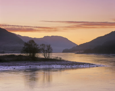 Winter Sunset Lochleven