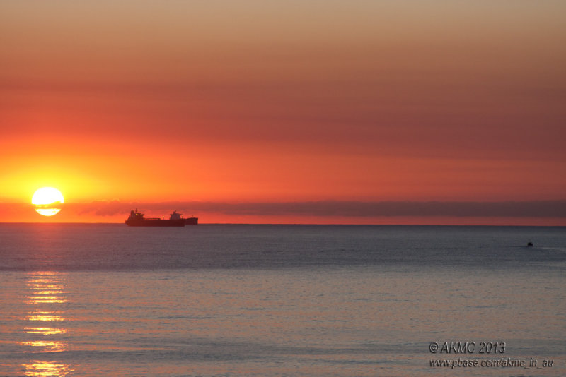 20130825_30882 Big Ships, Little Boat, Bigger Sunrise (Sun 25 Aug)